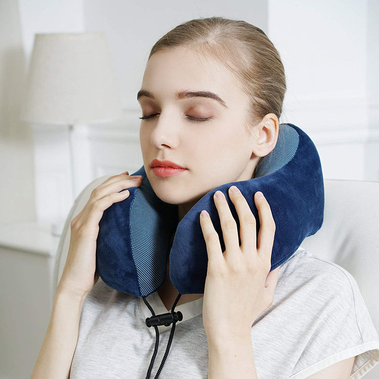 Memory Foam Travel Neck Pillow  U-Shape Cervical Support (Washable Cover)